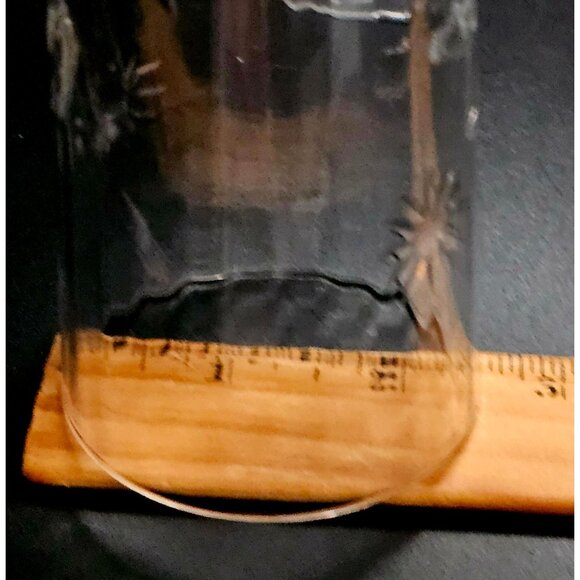 2 Depression Glass Floral Tumblers 4.75" vintage pointed flowers leaves - Picture 5 of 5